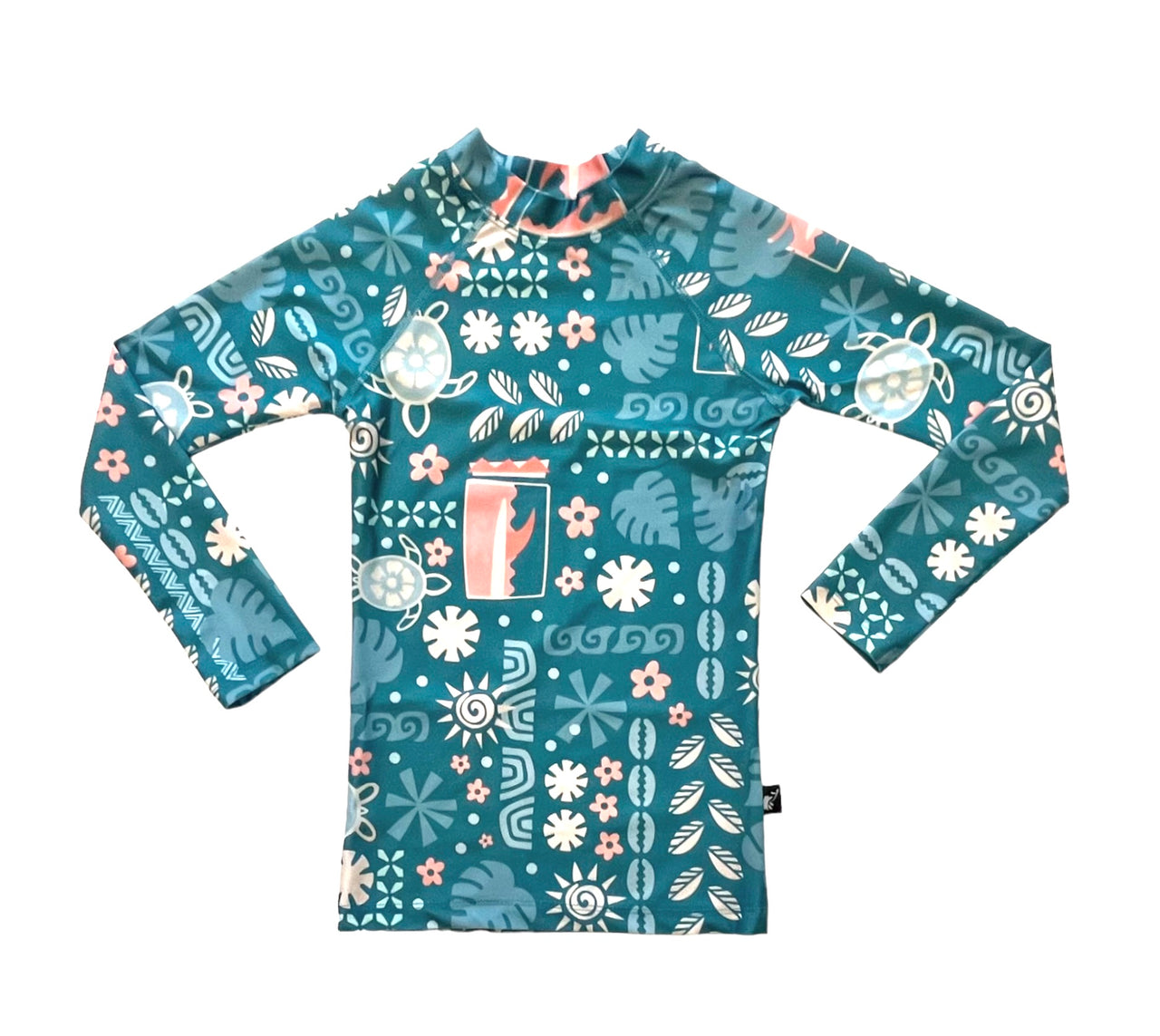 Girl's anti UV T-shirt, floral pattern, UPF50 +, eco-friendly